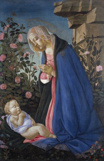Panna adorující spícího Ježíška od Sandro Botticelli