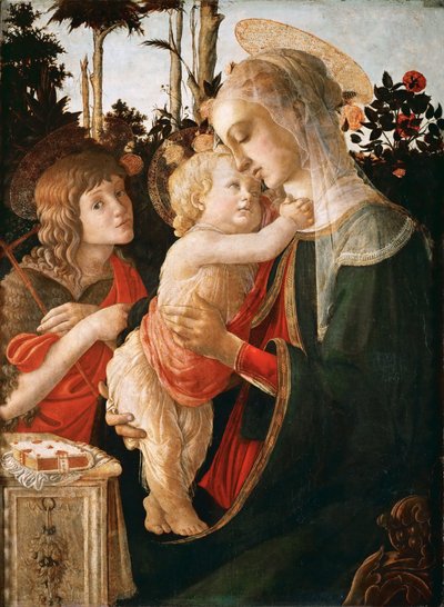 Madona s dítětem a mladým svatým Janem Křtitelem od Sandro Botticelli and workshop