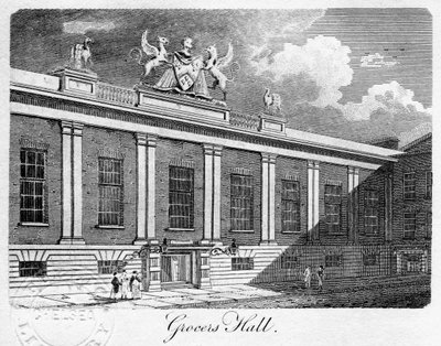 Grocers Hall, City of London, 1811. od Sands