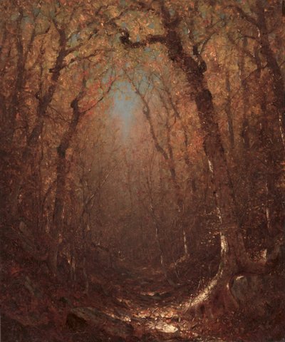 Podzim, lesní cesta od Sanford Robinson Gifford