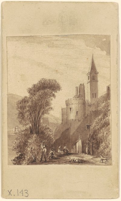 Hrad a postavy od Sanford Robinson Gifford