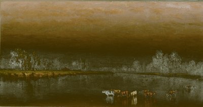 Krávy v rybníku při západu slunce, 1860. od Sanford Robinson Gifford