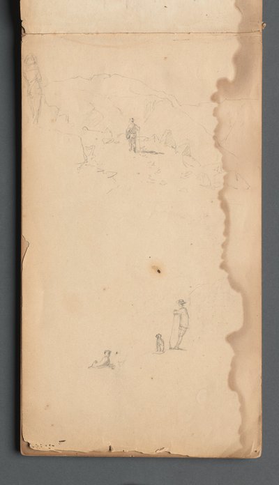 Skicák, strana 02: Postava v krajině se psem od Sanford Robinson Gifford