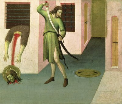 Stětí sv. Jana Křtitele (tempera na panelu) (viz také 53648) od Sano di Pietro