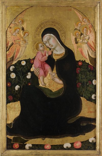 Panna a dítě s anděly Madona pokory, polovina 15. století. od Sano di Pietro