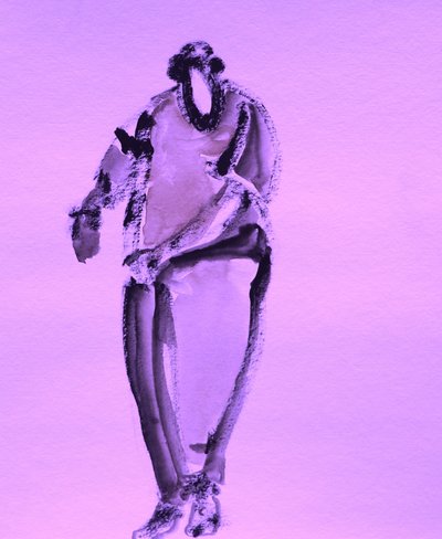 Abstraktní fialová postava od Santhosh ch