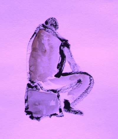 Abstraktní fialová postava od Santhosh ch