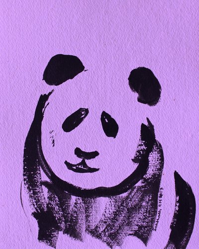 Roztomilá fialová panda od Santhosh ch
