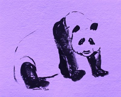 Panda černým inkoustem od Santhosh ch