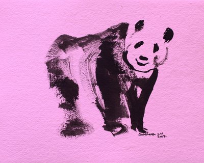 Roztomilá růžová panda od Santhosh ch