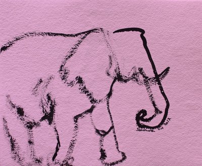 Minimalistický růžový slon od Santhosh ch