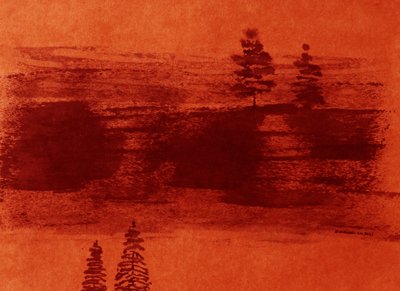 Oranžové jezero za soumraku od Santhosh ch