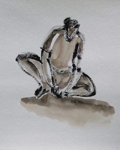 Zamyslena, v podřepu od Santhosh ch