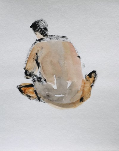 Sedící nahá postava od Santhosh ch