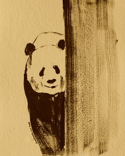 Plachá vykukující panda od Santhosh ch