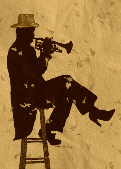 Silueta procítěného trumpetisty od Santhosh ch