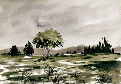 Akvarelová krajina od Santhosh ch