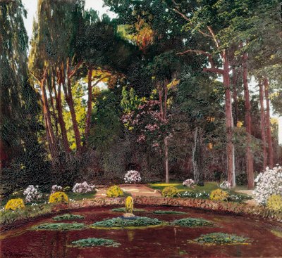 Secese "" Zahrada "" (Arbucies). Obraz Santiago Rusinol y (i) Prats (1861-1931) El Vendrell z konce 19. století. Dům-muzeum Pau Casals. od Santiago Rusinol i Prats