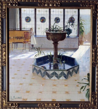 Fontána pod verendou Obraz Santiago Rusinol y (i) Prats (1861-1931) 1894 Soukromá sbírka od Santiago Rusinol i Prats