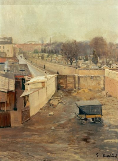 Pohled na hřbitov Montmartre od Santiago Rusiñol