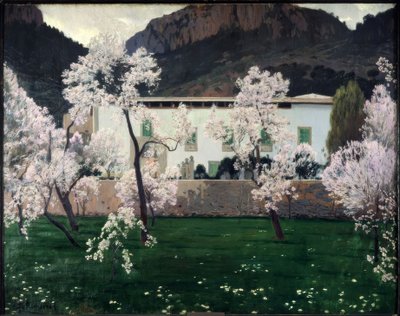 Kvetoucí mandloně od Santiago Rusiñol
