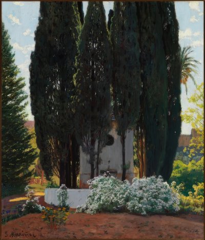 Fontána cypřišů od Santiago Rusiñol