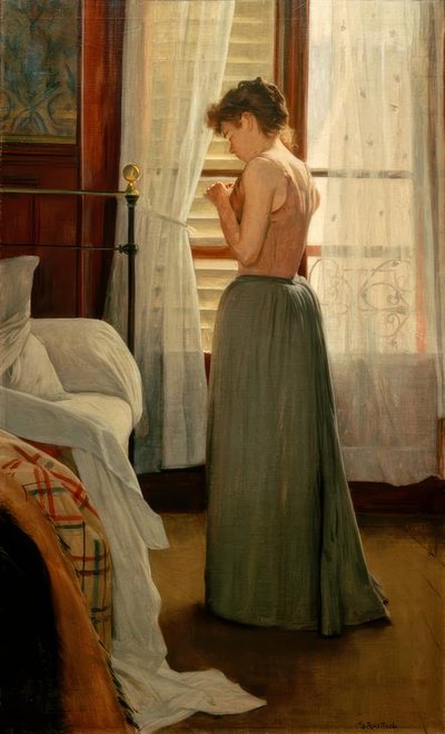 Interiér s manželkou od Santiago Rusiñol