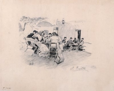 Čaj pod širým nebem od Santiago Rusiñol