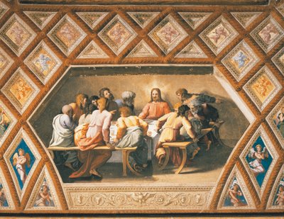 Poslední večeře od Sanzio of Urbino (workshop) Raphael
