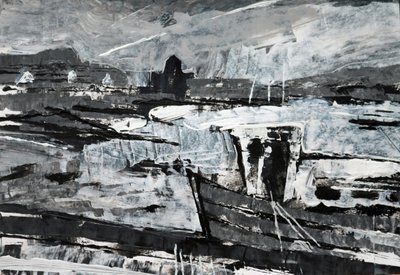 Kotvení (černobílá malba) od Sara Hayward
