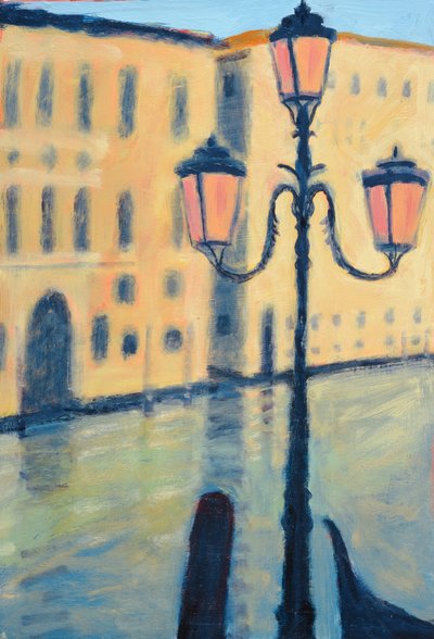 Rialto, Benátky (olej na kartě) od Sara Hayward