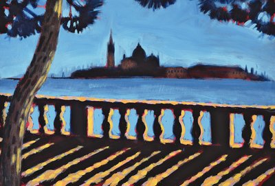 Směrem k Giudecca, Benátky (olej na kartě) od Sara Hayward
