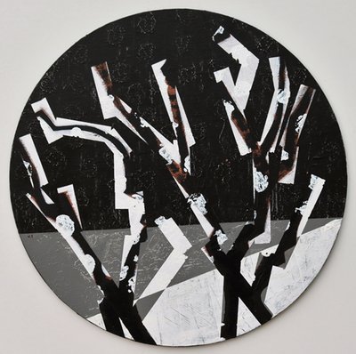 Twixt Heaven & Earth XI-B (akryl na kruhové desce) od Sara Hayward
