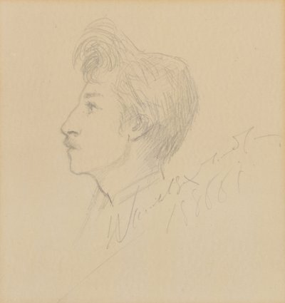 Portrét W. Grahama Robertsona, nedatováno (grafit na papíře) od Sarah Bernhardt