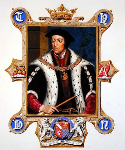 Portrét Thomase Howarda (1473-1554) 3. vévoda z Norfolku z „Memoárů dvora královny Alžběty“, vydané v roce 1825 (akvarel a kvaš na papíře) od Sarah Countess of Essex