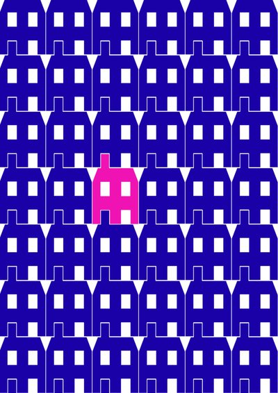 Blue Paper House_Large, 2020 (digitální) od Sarah Evans