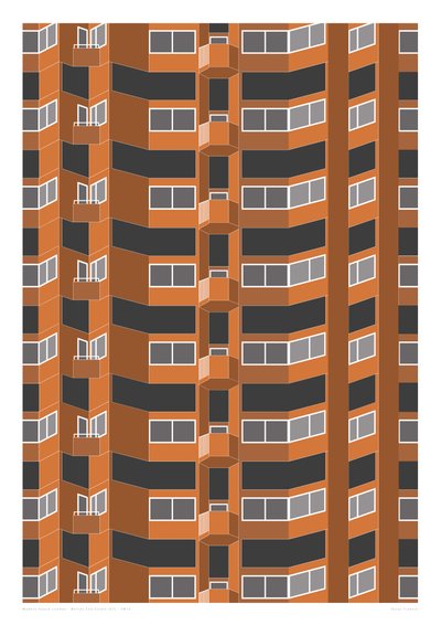 Worlds End Estate, 2014 (grafický tisk s girlandami) od Sarah Evans