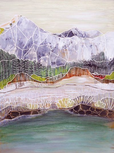 Geometrické horské jezero od Sarah Fitzgerald