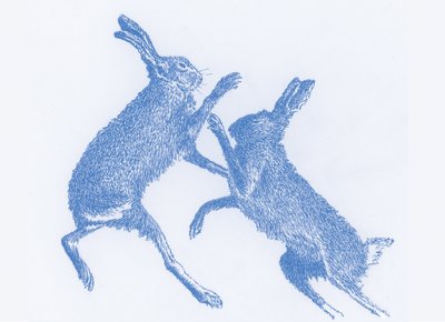 Boxing Hares, 2017 od Sarah Hough