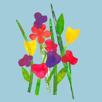 Blooms, 2019 (monotisk inkoustu) od Sarah Thompson-Engels