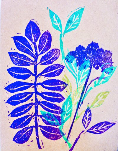 Flora (linoryt) 2020 od Sarah Thompson Engels