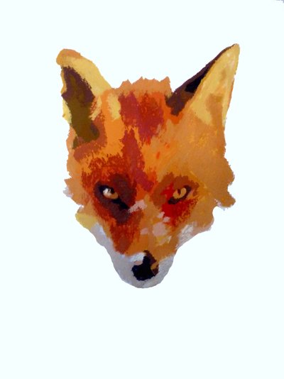 Fox face, 2013 (monotisk s inkousty) od Sarah Thompson-Engels