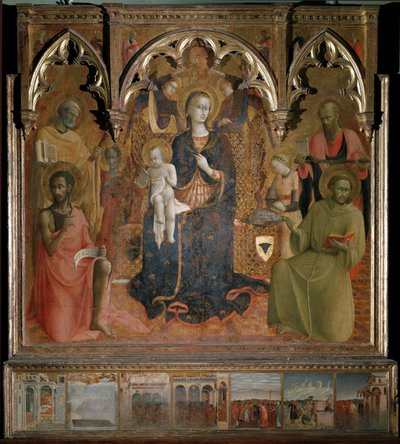 Polyptych Panny Marie Sněžné - Tempera na dřevě od Sassetta (c.1392 1450)