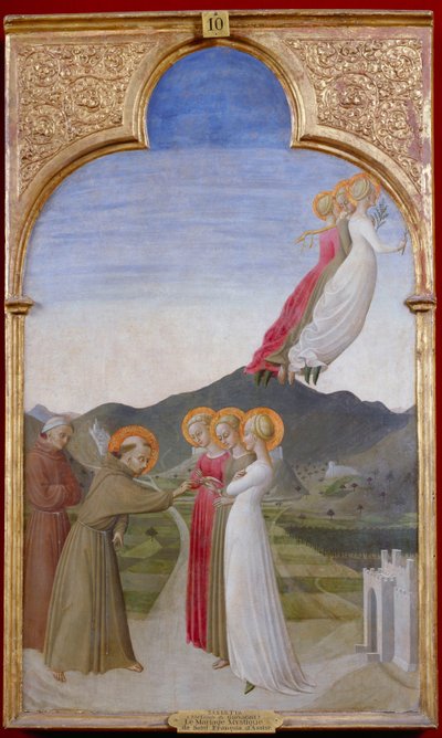 Mystický sňatek svatého Františka z Assisi, 1444 od Sassetta