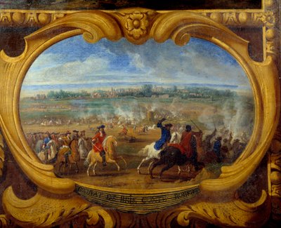 Akce Ludvíka II., Prince z Bourbonu Conde (Bourbon-Conde) známý jako Grand Conde (1621-1686), Bitva u Brie Count Robert Detail, Obraz Spasitele Le Conte (Leconte, Le Comte, Lecomte) (1659-1694) Chantilly ze 17. století, Musee Conde od Sauveur Le Conte