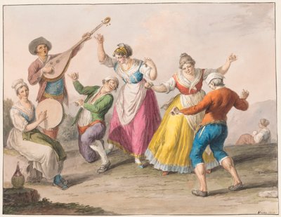Vodové barvy; Tanečnice Tarantella od Saverio della Gatta
