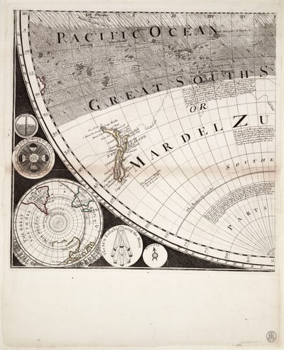 Nová a správná mapa světa (výřez), cca 1774 (kolorovaná rytina) od Sayer & Bennett