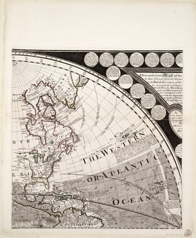 Nová a správná mapa světa (výřez), cca 1774 (kolorovaná rytina) od Sayer & Bennett