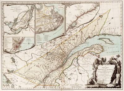 Mapa Quebec, Kanada od Sayer & Bennett
