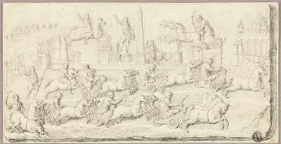 Závod římských vozů (podle antického reliéfu) od Sébastien Le Clerc the Younger